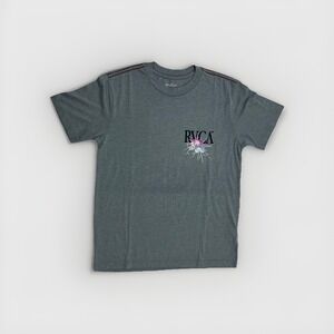 RVCA Youth Boys Small Gray Crew Neck Short Sleeve T Shirt